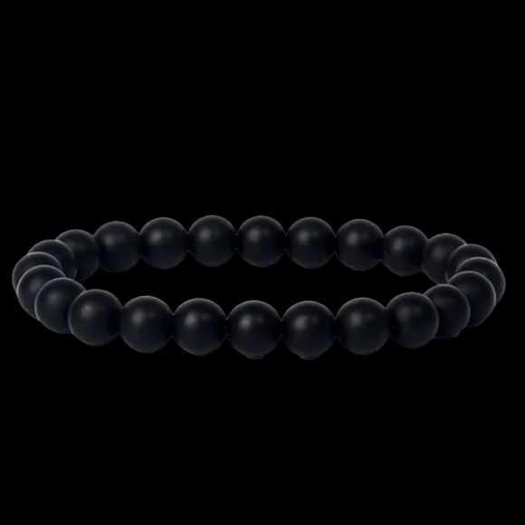 Reiki AAA Black Onyx Handmade Boho Bracelet 8mm Beads 7in Size Lot 8 - Picture 2 of 2